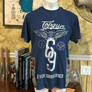 Top Gun Distressed Tee. 2X